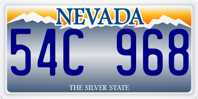 NV license plate 54C968
