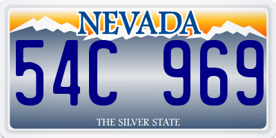 NV license plate 54C969