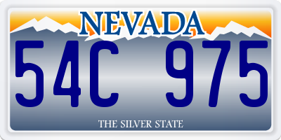 NV license plate 54C975