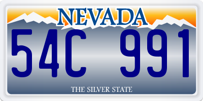 NV license plate 54C991