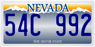 NV license plate 54C992