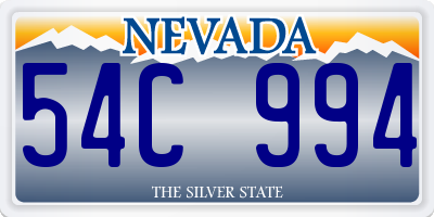 NV license plate 54C994