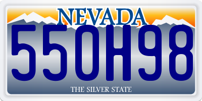 NV license plate 550H98
