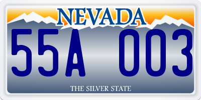 NV license plate 55A003