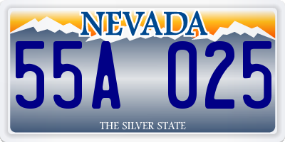 NV license plate 55A025