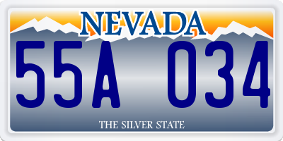 NV license plate 55A034
