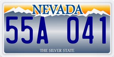 NV license plate 55A041