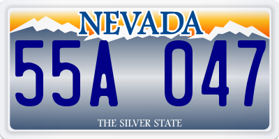 NV license plate 55A047