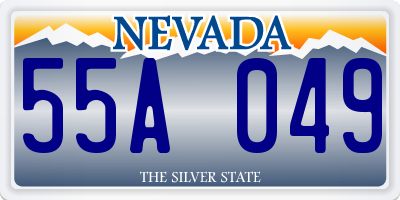 NV license plate 55A049