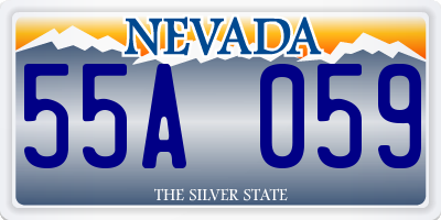 NV license plate 55A059