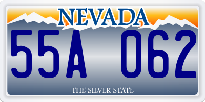 NV license plate 55A062