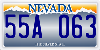 NV license plate 55A063