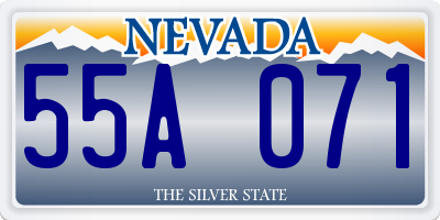NV license plate 55A071
