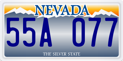 NV license plate 55A077
