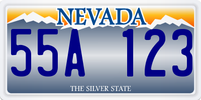 NV license plate 55A123