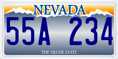 NV license plate 55A234