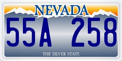 NV license plate 55A258