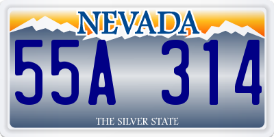NV license plate 55A314