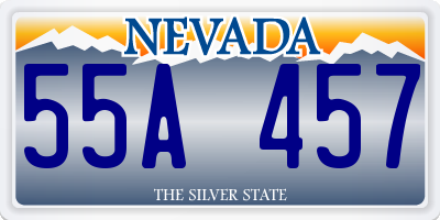 NV license plate 55A457