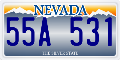NV license plate 55A531