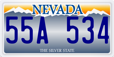 NV license plate 55A534