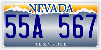 NV license plate 55A567