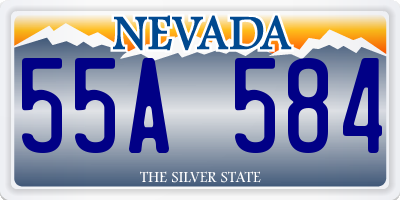 NV license plate 55A584