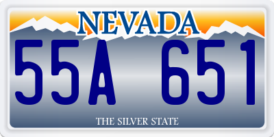 NV license plate 55A651