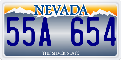 NV license plate 55A654
