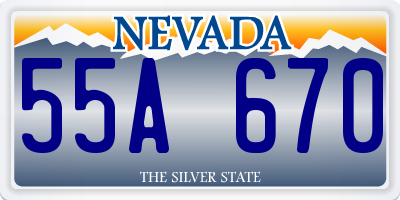NV license plate 55A670