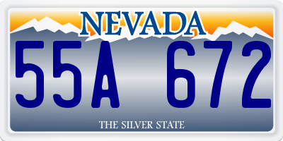 NV license plate 55A672