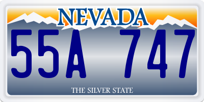 NV license plate 55A747