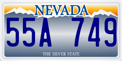 NV license plate 55A749