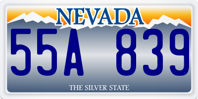 NV license plate 55A839