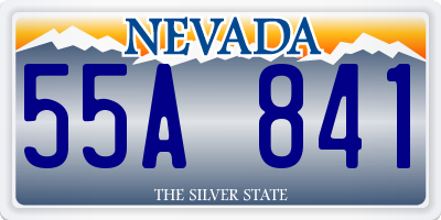 NV license plate 55A841