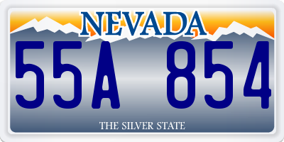 NV license plate 55A854