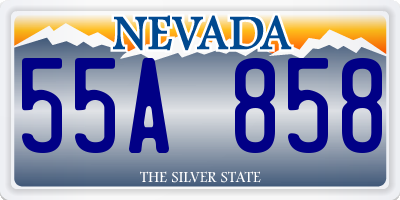 NV license plate 55A858