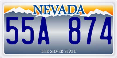 NV license plate 55A874