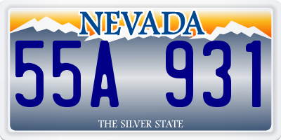 NV license plate 55A931