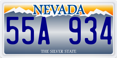 NV license plate 55A934