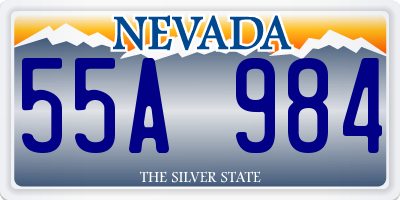 NV license plate 55A984