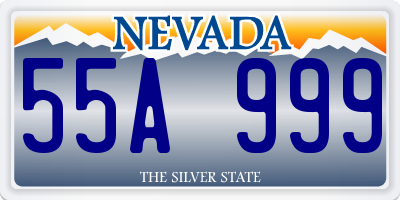 NV license plate 55A999