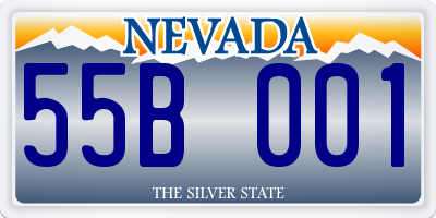 NV license plate 55B001