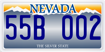 NV license plate 55B002