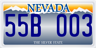 NV license plate 55B003
