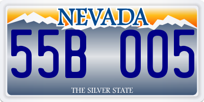 NV license plate 55B005