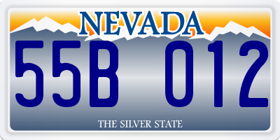NV license plate 55B012