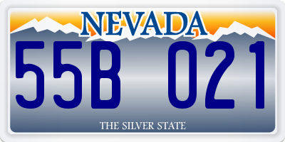 NV license plate 55B021