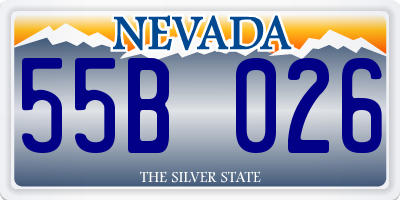 NV license plate 55B026