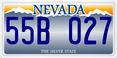 NV license plate 55B027